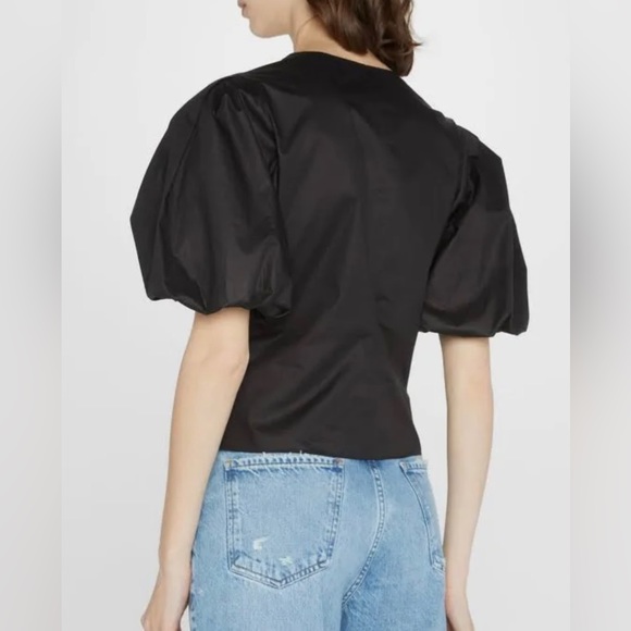 Frame Tie Neck Top Black size small - Picture 4 of 12